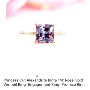 Princess Cut Alexandrite Ring - 6